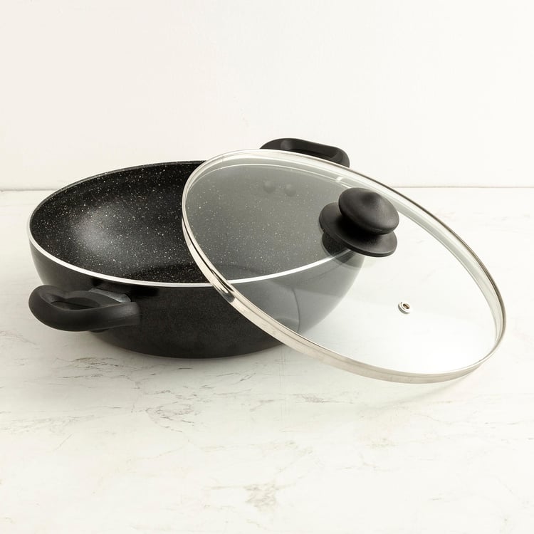 PRESTIGE Granite Twin Frying Pan and Kadai with Lid - Set of 2