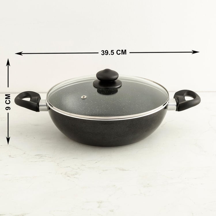 PRESTIGE Granite Twin Frying Pan and Kadai with Lid - Set of 2