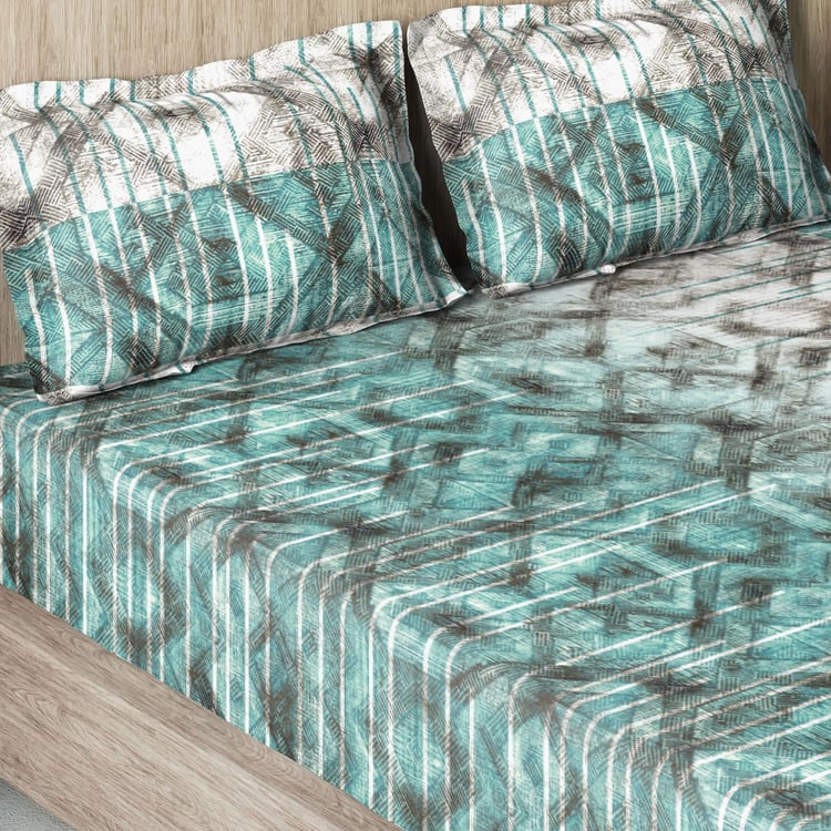 D'DECOR Vista Printed 3-Pc. Double Bedsheet Set - 229 x 274 cm