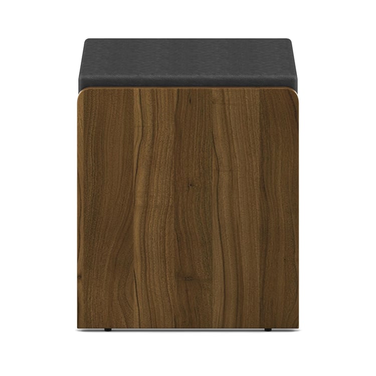 Quadro Stool with Cushioned Seat - Brown