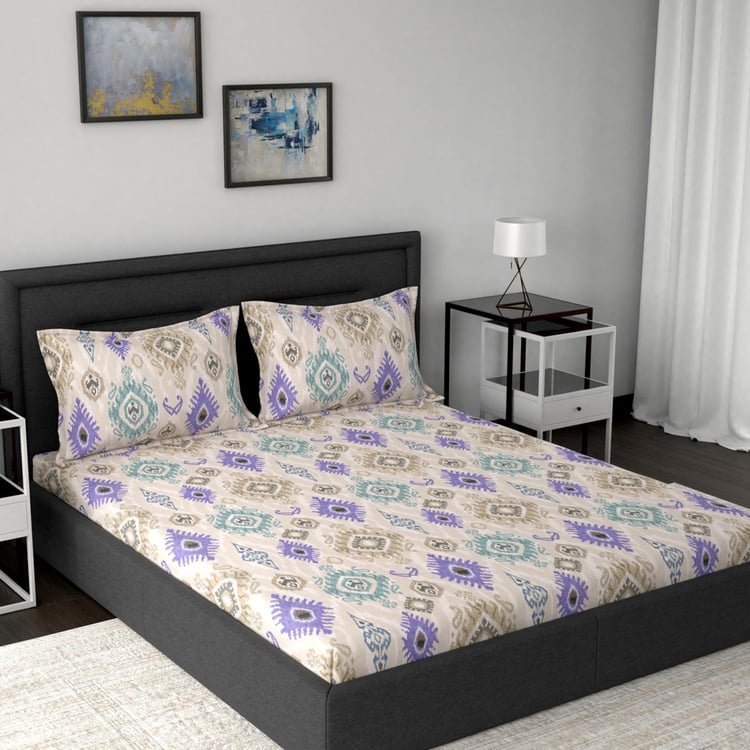 MASPAR Tranquility Flow 3-Pc. Printed Double Bedsheet Set - 2.24 x 2.75m