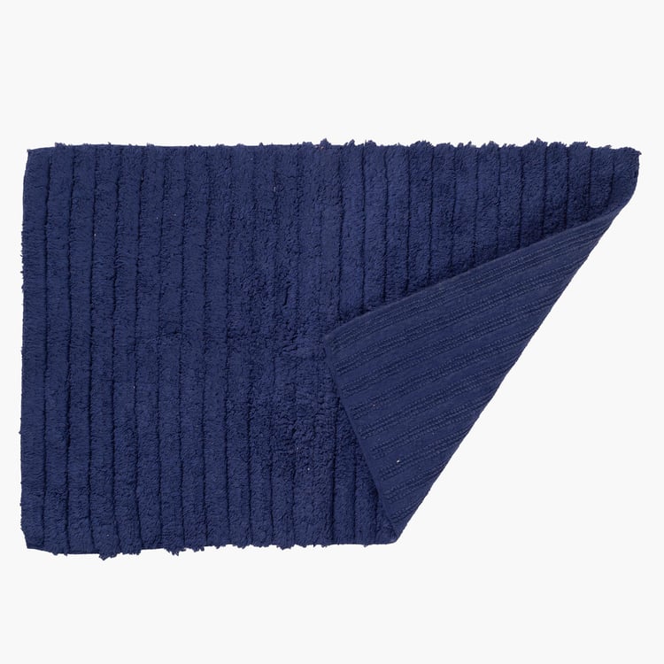 MASPAR Blue Textured Cotton Bath Mat - 50x80cm