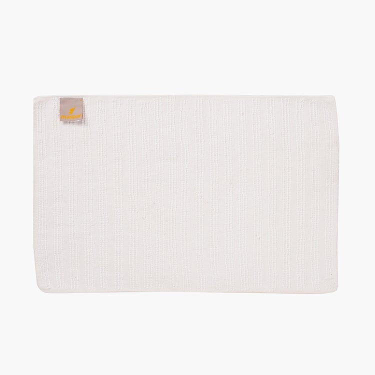 MASPAR White Cotton Bath Mat - 40x60cm