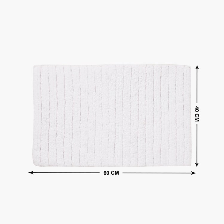 MASPAR White Cotton Bath Mat - 40x60cm