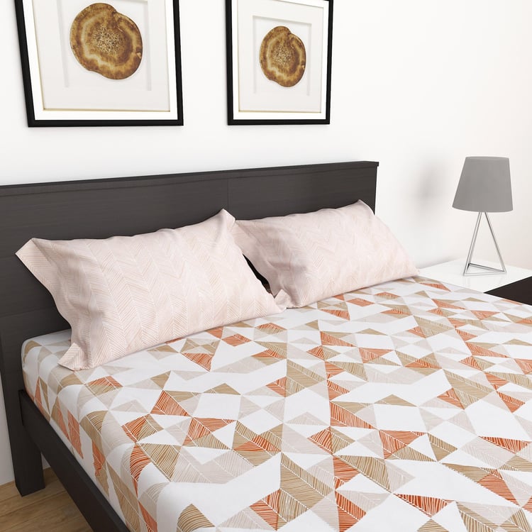 Carnival Geo 3-Pc. Printed Double Bedsheet Set - 228 X 254 cm