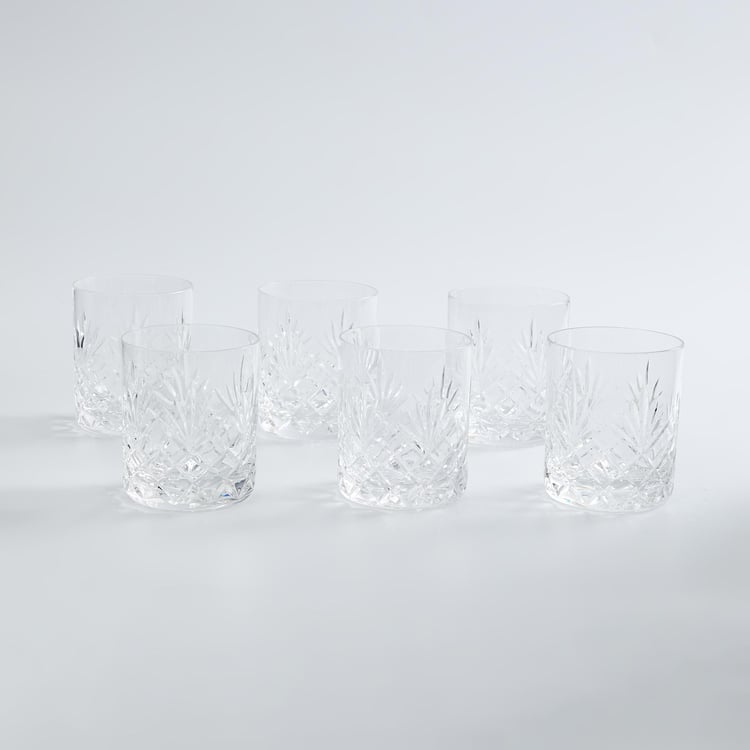 SOLITAIRE Cylinder Crystal Whiskey Glasses - Set of 6