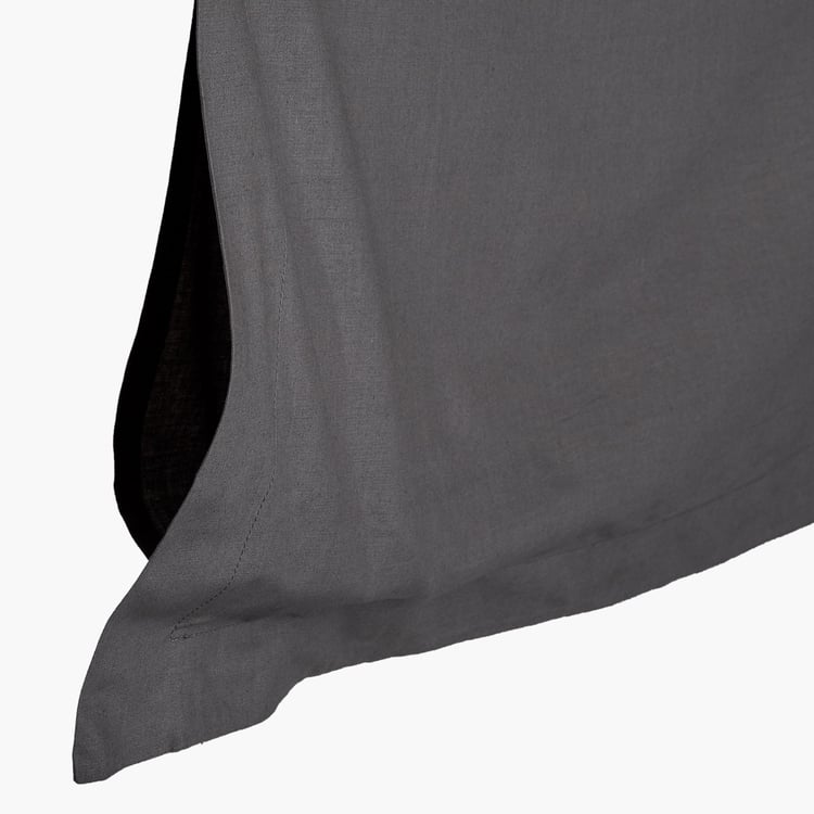 Colour Connect Solid Cotton Fitted sheet : 180 cm x 195 cm, Pillow Cover : 45 cm x 70 cm Grey