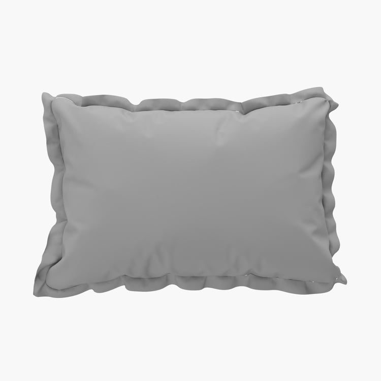 Colour Connect Solid Cotton Pillow Case - Set of 2 - 45 x 70 cm Grey