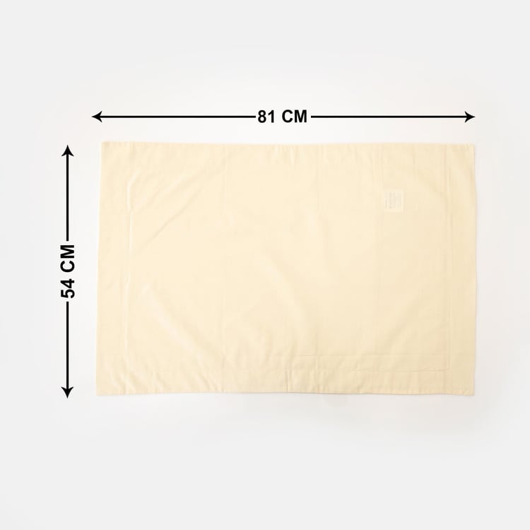 Marshmallow Off-White Solid Cotton Pillow Case - 81x54cm - Set of 2