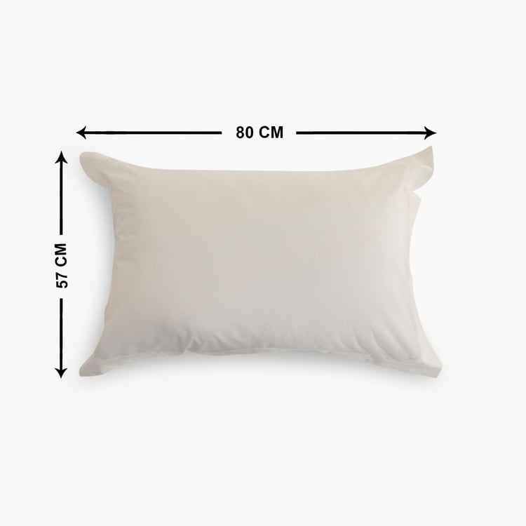 Marshmallow White Solid Cotton Pillow Case - 45x70cm - Set of 2