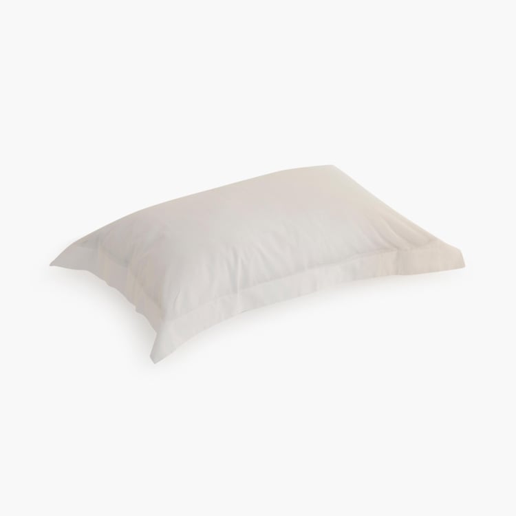 Marshmallow White Solid Cotton Pillow Case - 45x70cm - Set of 2