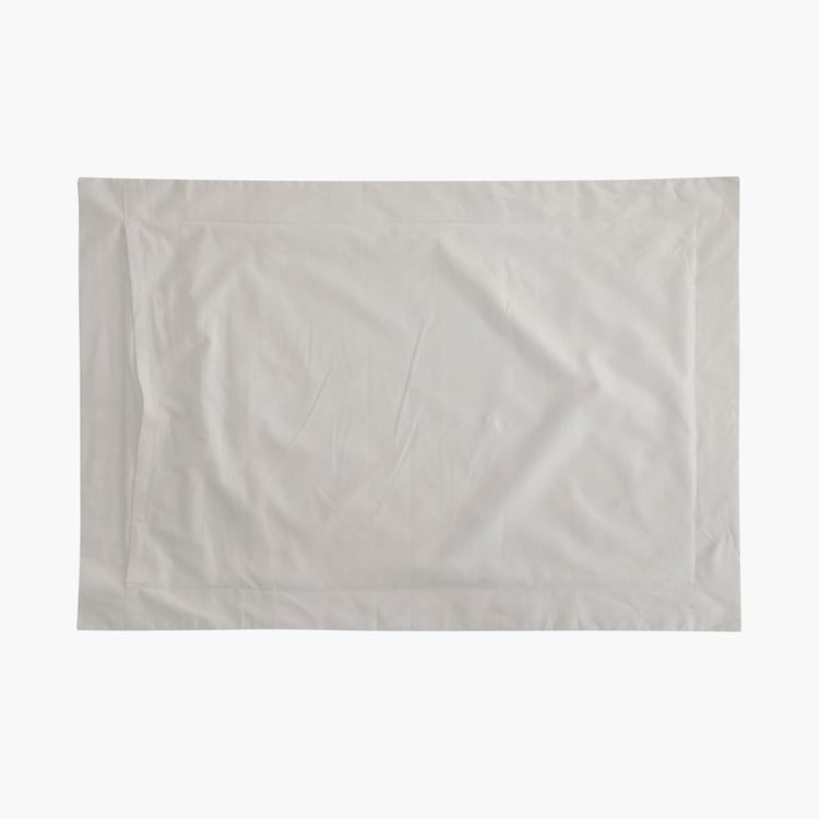 Marshmallow White Solid Cotton Pillow Case - 45x70cm - Set of 2