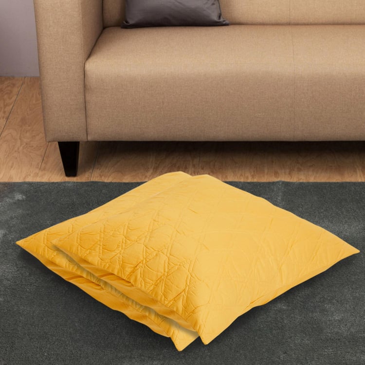 Colour Connect Quilted Cushion Covers- Set of 2- 65 x 65 cm