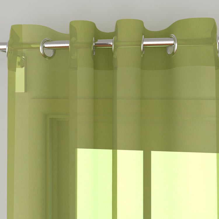 Colour Connect Solid Polyester Door Curtain  : 270 cm x 110 cm Green