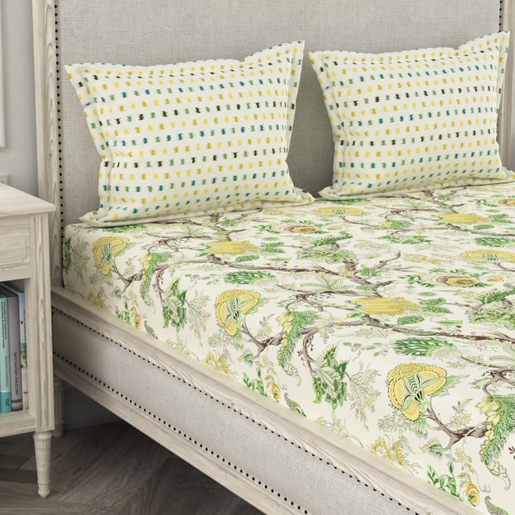 PORTICO NEW YORK Mix Don't Match Printed King Size Bedsheet -  274x274 cm