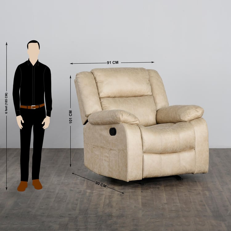Denver One-Seater Glider Recliner - Beige