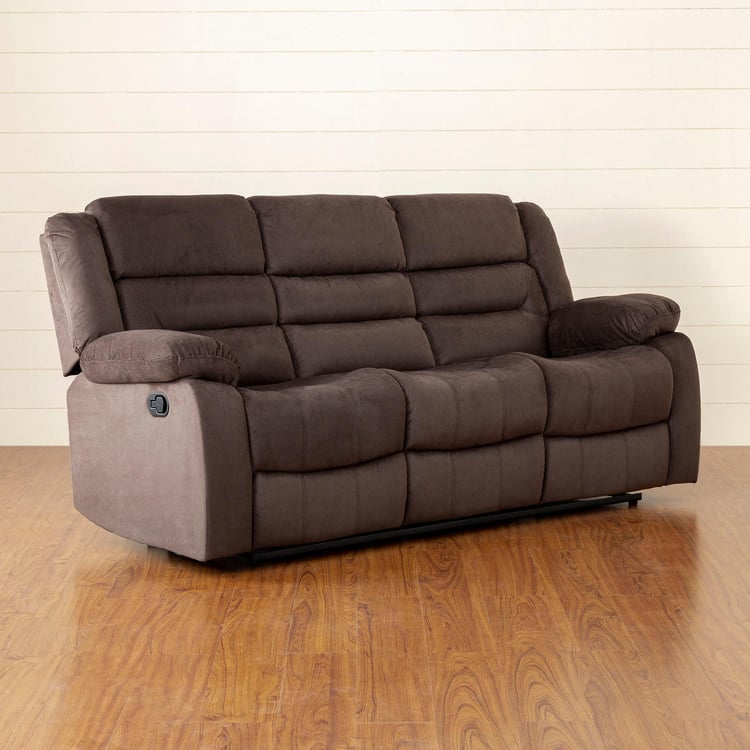 Nairobi Fabric 3-Seater Recliner - Brown