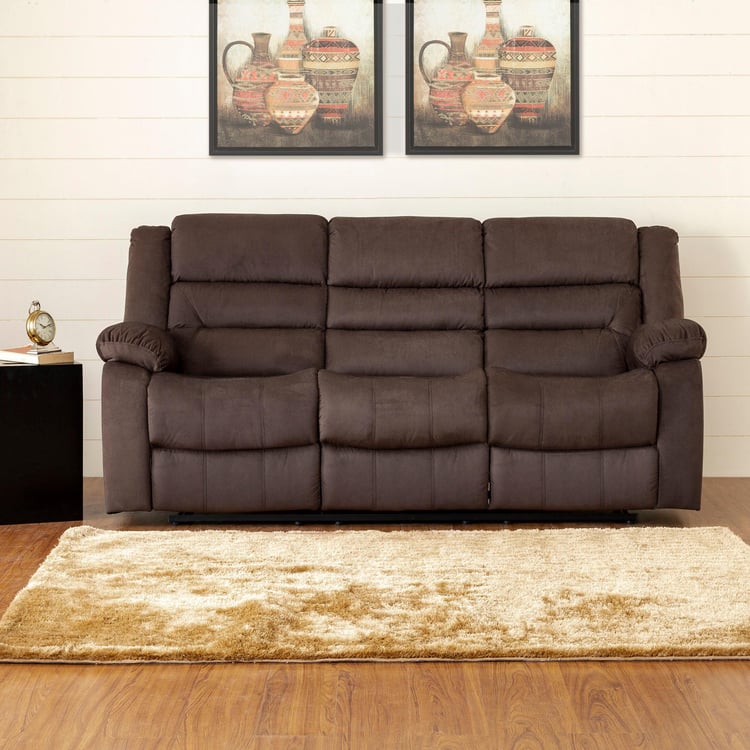 Nairobi Fabric 3-Seater Recliner - Brown