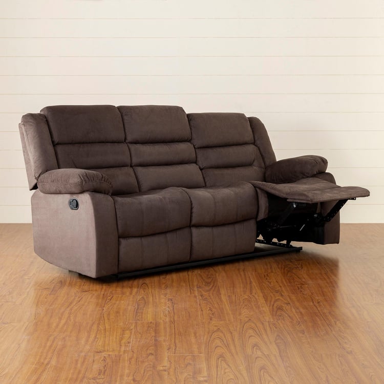 Nairobi Fabric 3-Seater Recliner - Brown