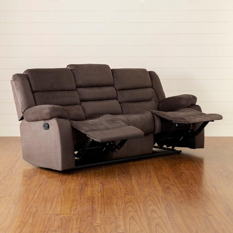 Nairobi Fabric 3-Seater Recliner - Brown