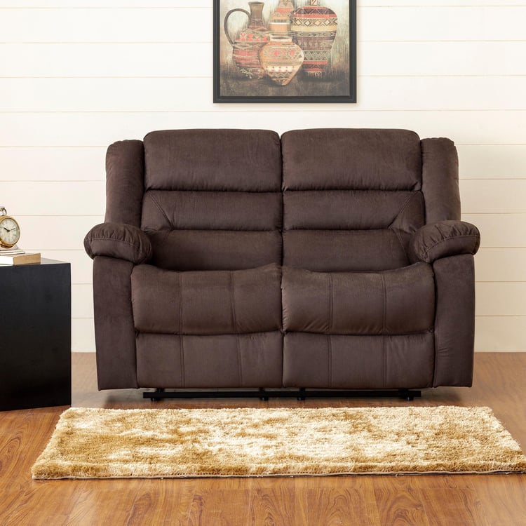 Nairobi Fabric 2-Seater Recliner - Brown