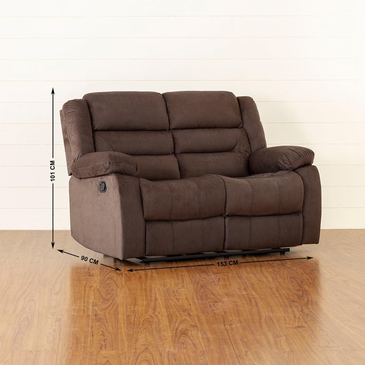 Nairobi Fabric 2-Seater Recliner - Brown