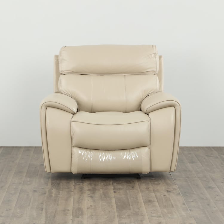 Helsinki Leather 1-Seater Electric Recliner - Beige