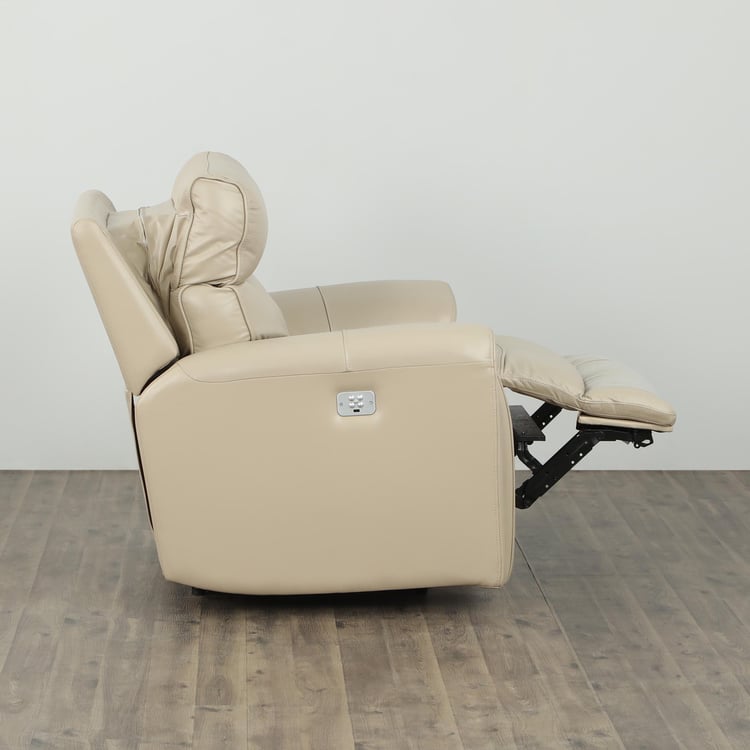 Helsinki Leather 1-Seater Electric Recliner - Beige