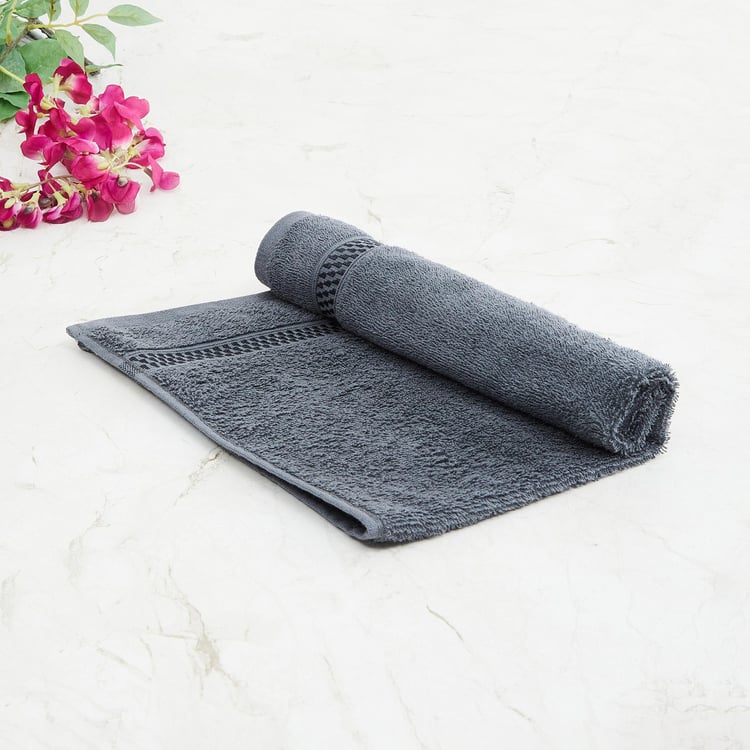 Colour Connect Solid Single Pc. Hand Towel - 40 cm x 60 cm - Cotton - Grey - 450 GSM