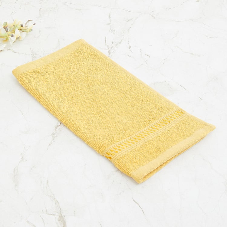 Colour Connect Solid Single Pc. Face Towel - 30 cm x 30 cm - Cotton - Yellow - 450 GSM