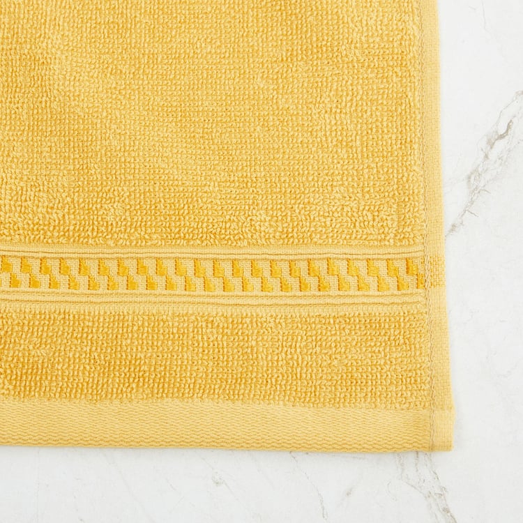 Colour Connect Solid Single Pc. Face Towel - 30 cm x 30 cm - Cotton - Yellow - 450 GSM