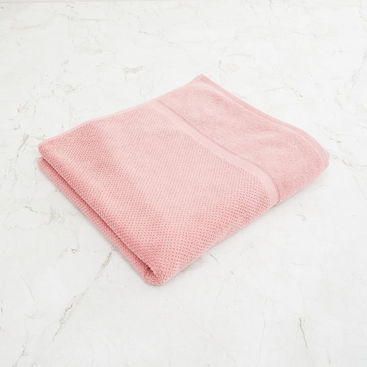 Colour Connect Textured  Cotton Bath Towel - 70x150 cm - single pc-550GSM - peach