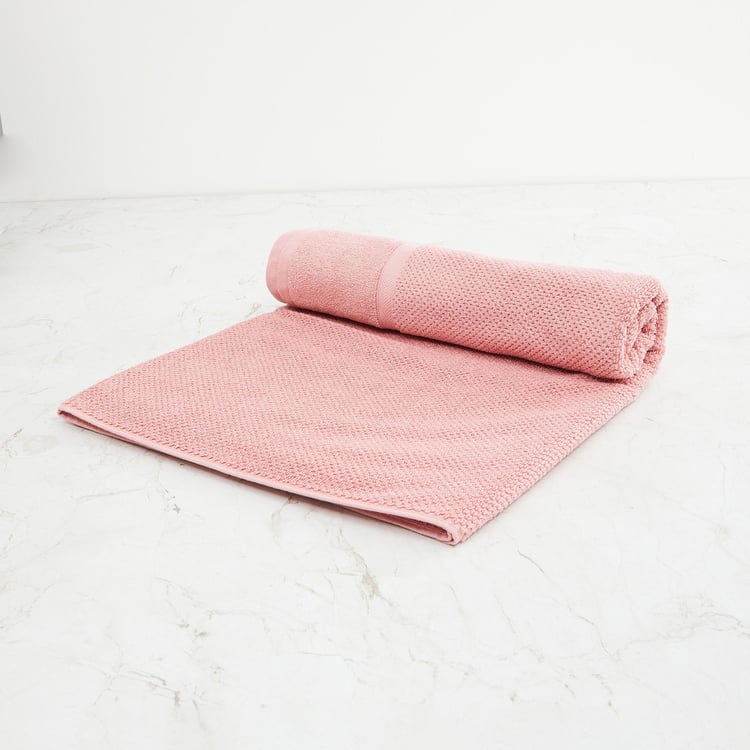 Colour Connect Textured  Cotton Bath Towel - 70x150 cm - single pc-550GSM - peach