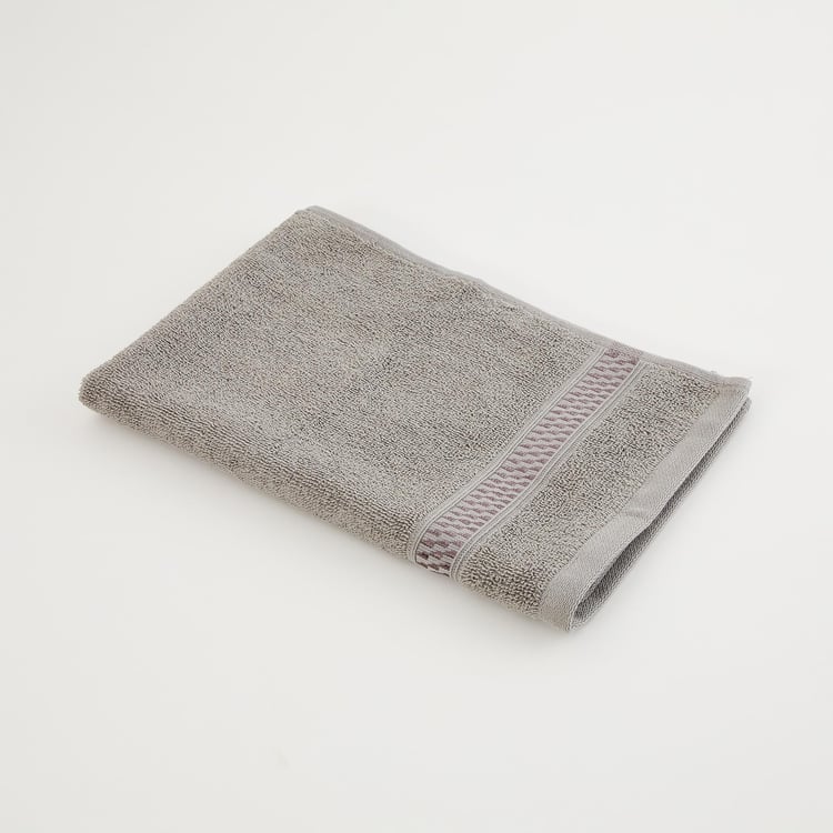 Marshmallow Solid Single Pc. Hand Towel - 40 cm x 60 cm - Cotton - Grey - 450 GSM