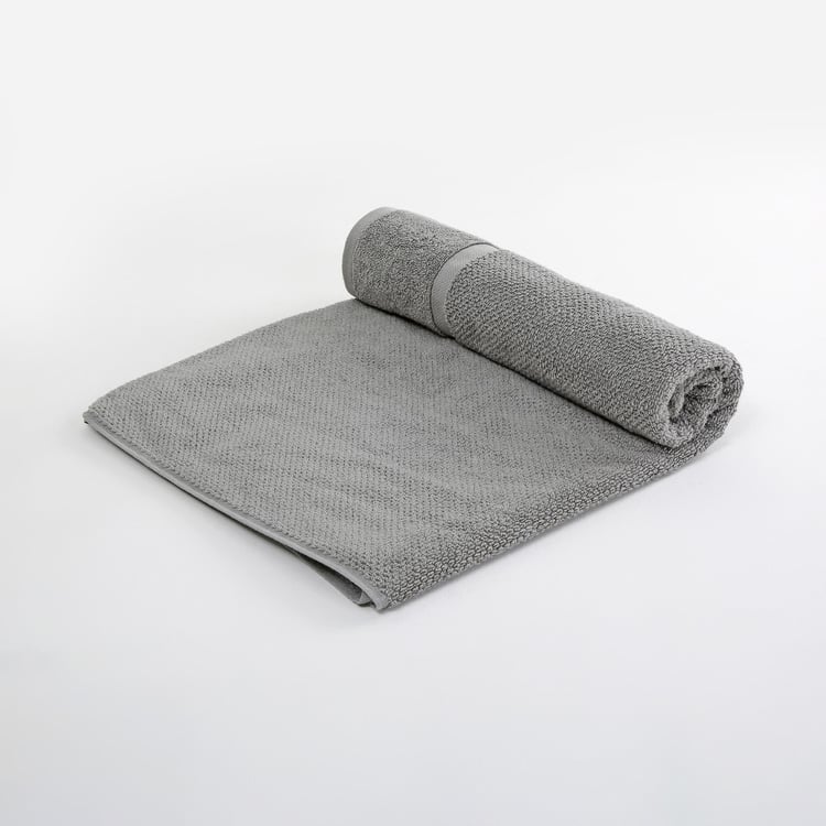 Marshmallow Textured Cotton Bath Towel : 150 cmL x 70 cmW Grey