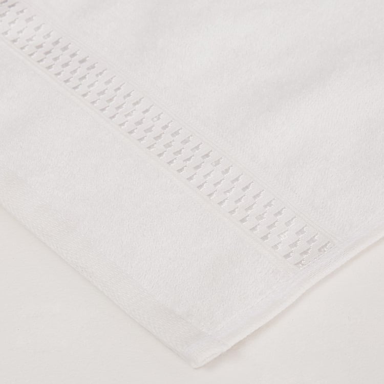 Marshmallow Textured Single Pc. Hand Towel - 60 cm x 40 cm - Cotton - White - 450 GSM