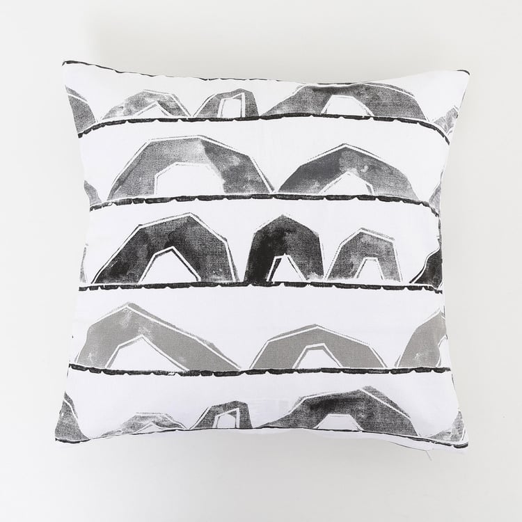 Hewa Cotton Printed Cushion Cover - Set of 5 - 40 x 40 cm grey