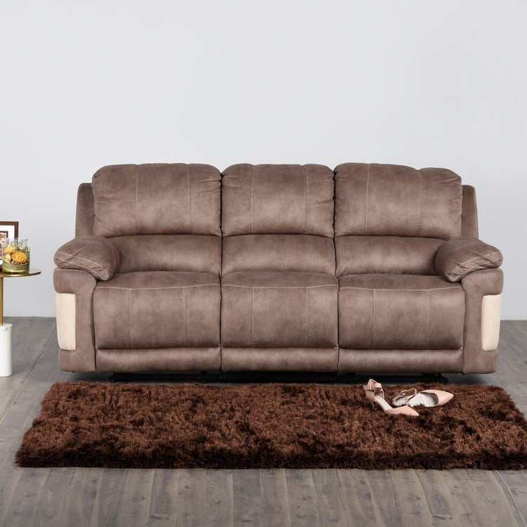 Dawson Fabric 3-Seater Recliner - Brown