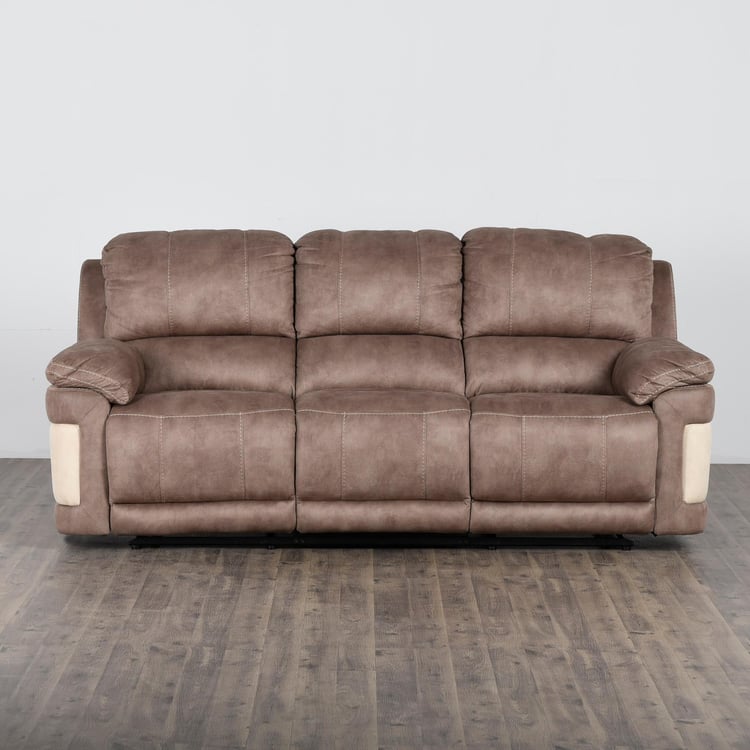 Dawson Fabric 3-Seater Recliner - Brown