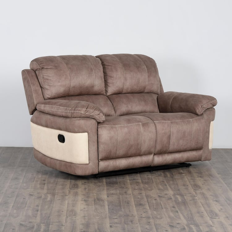 Dawson Fabric 2-Seater Recliner - Brown