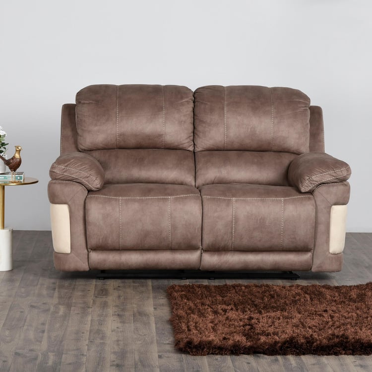 Dawson Fabric 2-Seater Recliner - Brown