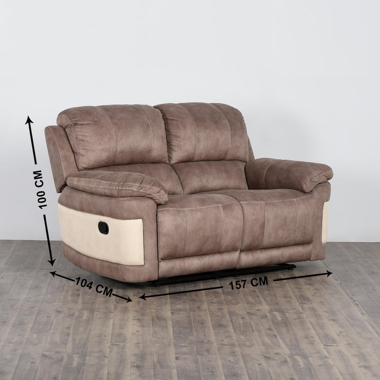 Dawson Fabric 2-Seater Recliner - Brown