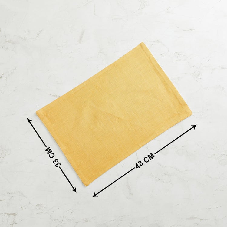 Colour Connect Solid Placemat - Cotton - Placemat: 33 cm x 48 cm -Yellow