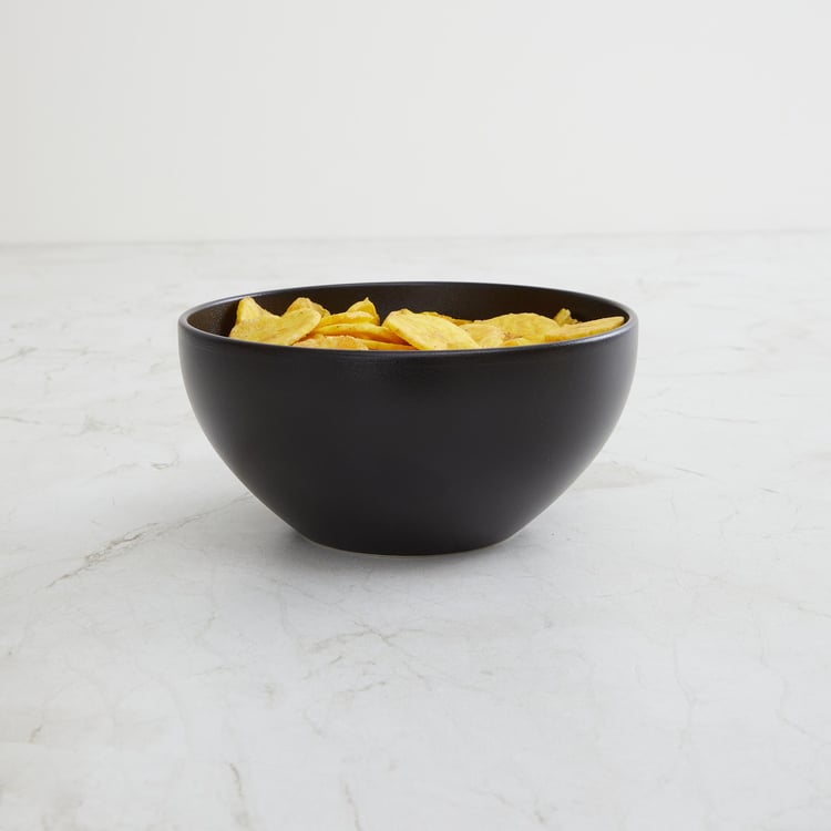 Altos Solid Serving Bowl  - Porcelain -  Cereal Bowl -  15.5 cm  L x 15.5 cm  W x 7 cm  H  - Microwave Compatible -  Black