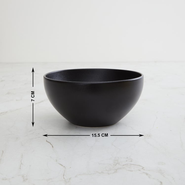 Altos Solid Serving Bowl  - Porcelain -  Cereal Bowl -  15.5 cm  L x 15.5 cm  W x 7 cm  H  - Microwave Compatible -  Black