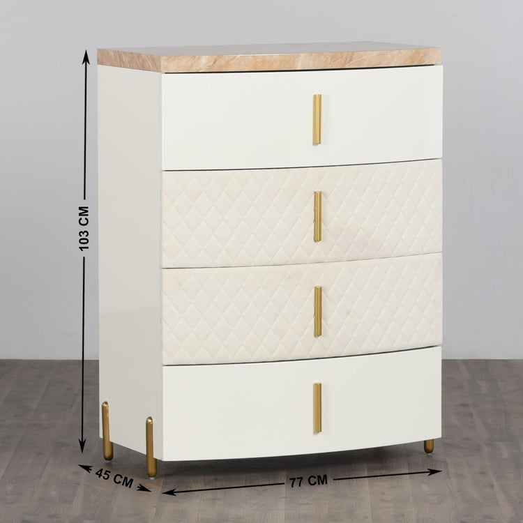 Paris Chest of 4 Drawers - White