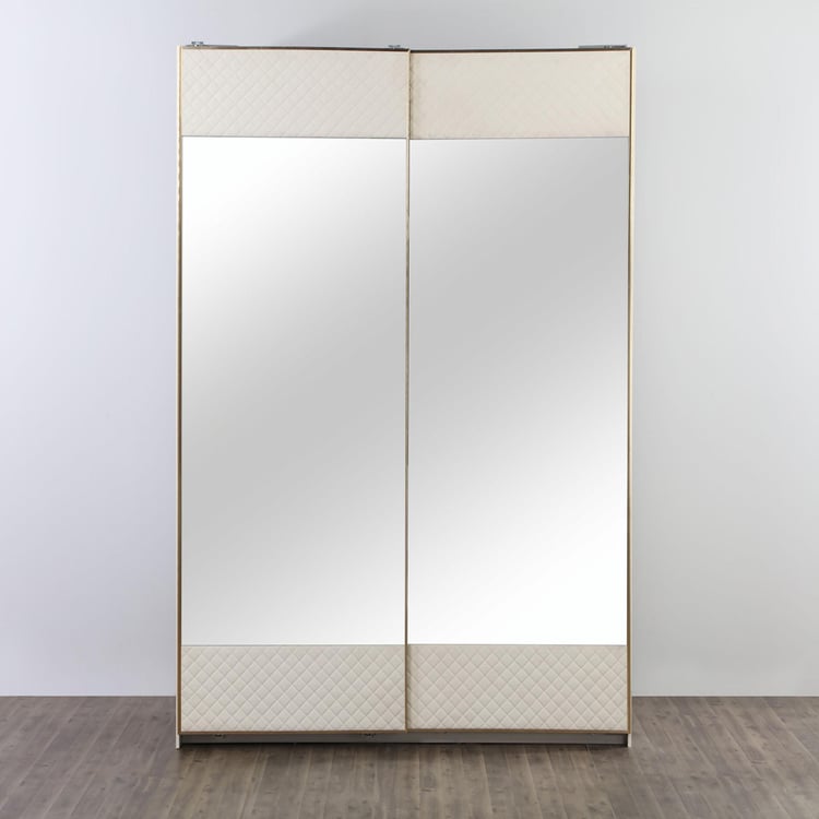Paris 2-Door Sliding Wardrobe with Mirror - White