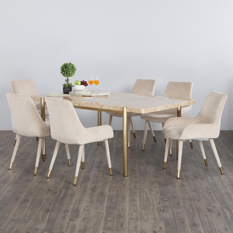 Paris 6-Seater Dining Table - Beige