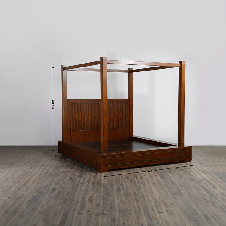 Harmony King-Size Four Poster Bed - 180 x 195 cm - Brown