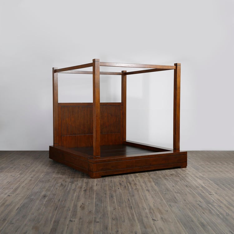 Harmony Queen-Size Four Poster Bed - Brown